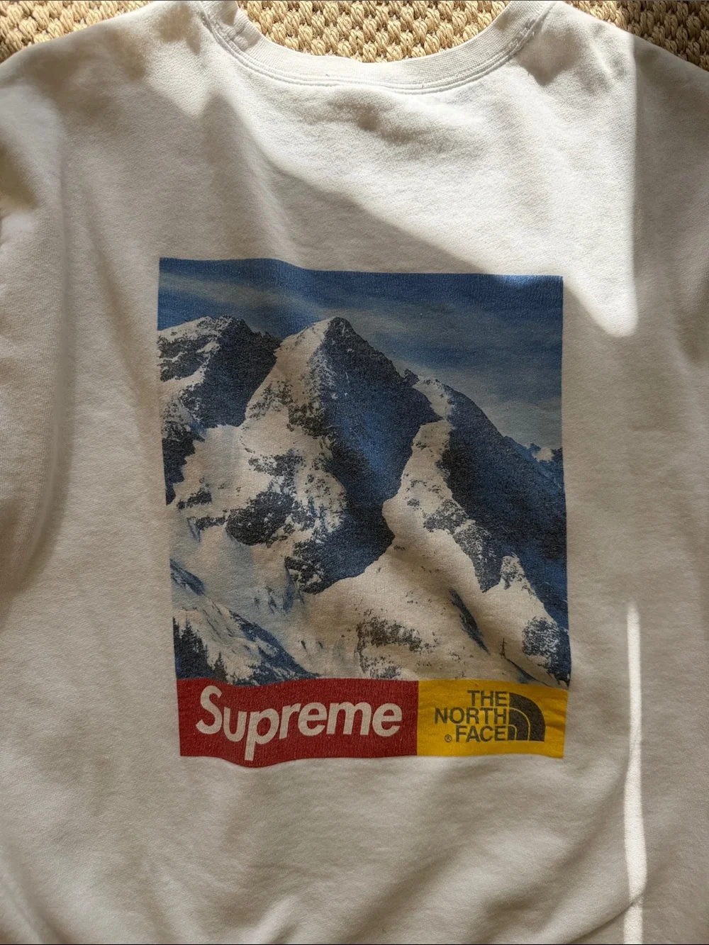 The North Face Supreme White Minimal Logo Crewneck Sweatshirt - Men's XL